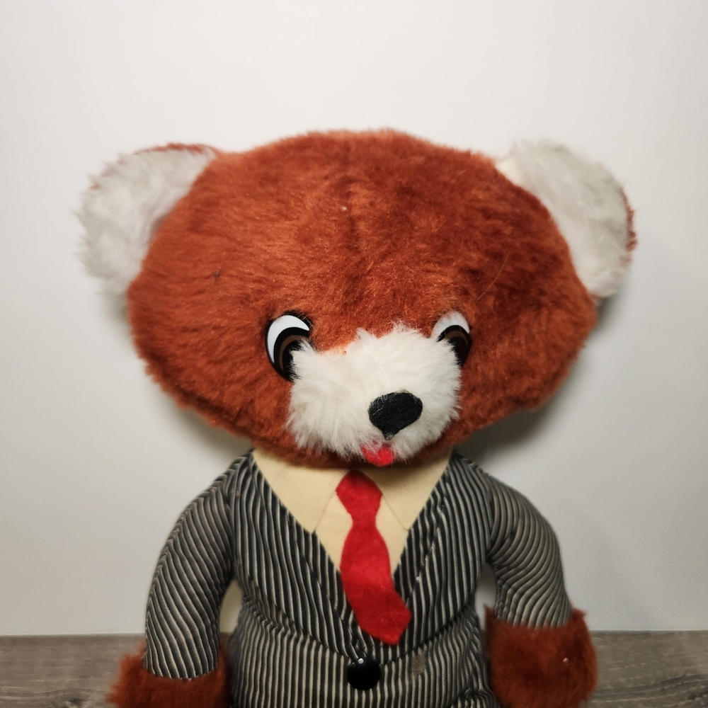 Vintage 1978 Commonwealth Toy Pull String Talking Executive Teddy Bear 12" READ - Picture 3 of 7